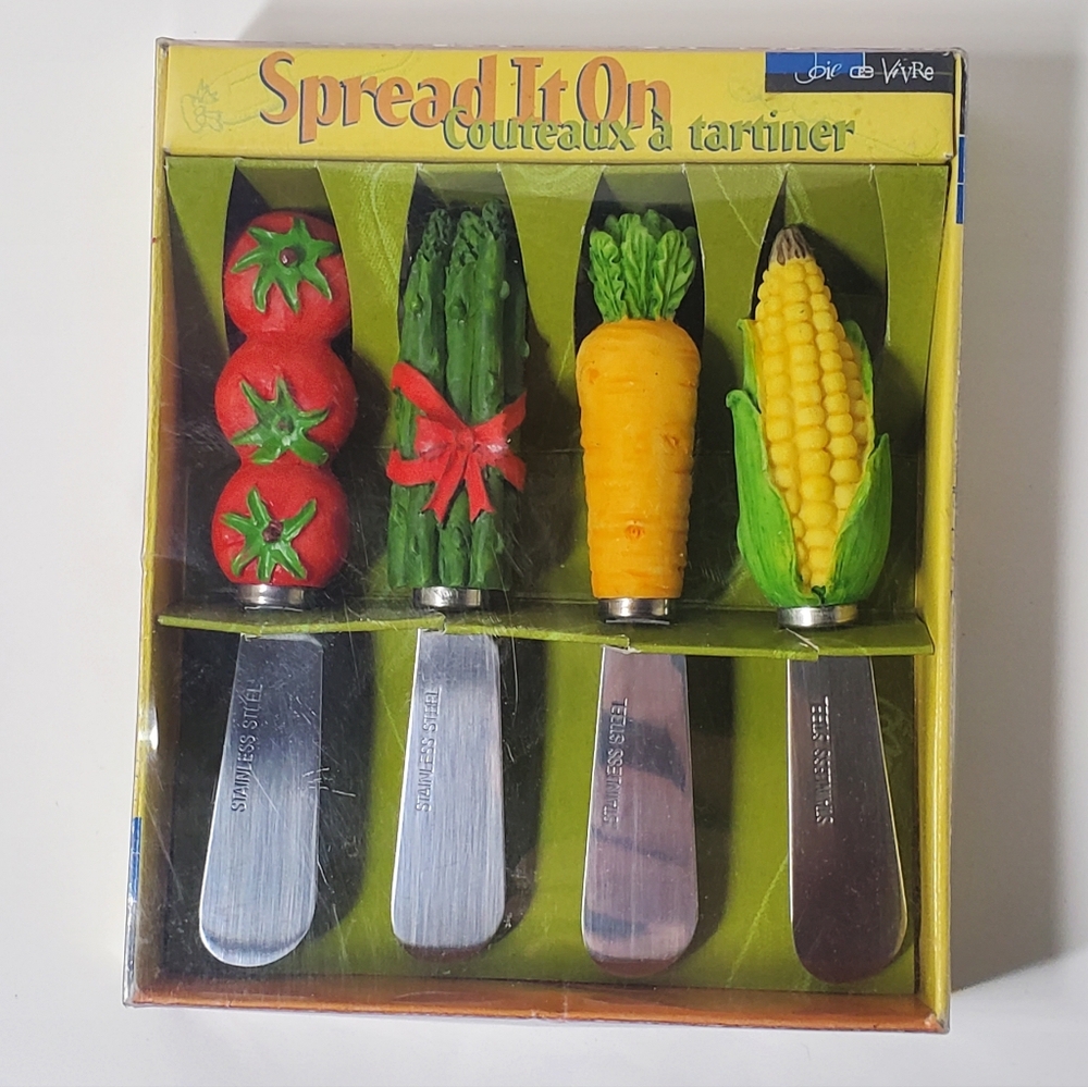 Vegetable-Themed, Joie De Vivre, Spread It On Knives Set, New In Box